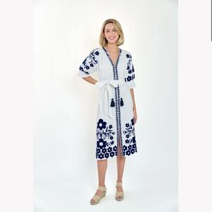 Rosie Dress Blue and White Floral  Dress